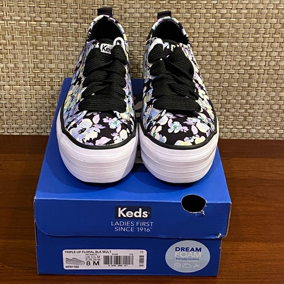 SOLD Keds Platform Triple Up Black Floral Sneaker - Picture 8 of 8